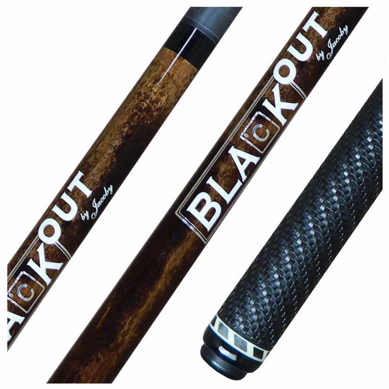 Jacoby BlaCkOut Brown with Wrap Carbon Fiber Break/Jump Cue - JACBKOUTSGBR