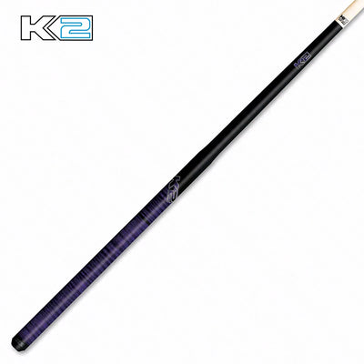 K2 Black with Purple Curly Maple 6 in 1 No Wrap Break/Jump Pool Cue