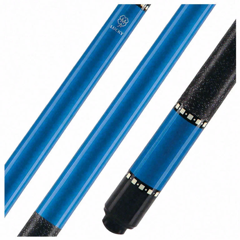 Lucky Blue Pool Cue with Linen Wrap - L11