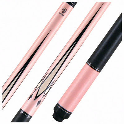 Lucky Pink with 4 Point Graphic Pool Cue with Linen Wrap - L17