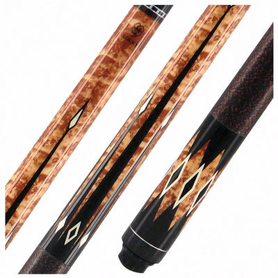 Lucky Maple with 8 Point Graphic Pool Cue with Linen Wrap- L33