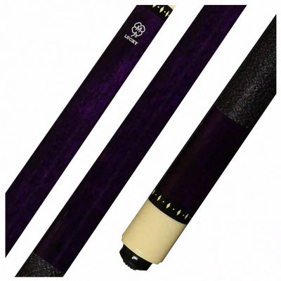 Lucky Purple Stained Maple Pool Cue with Linen Wrap - L71