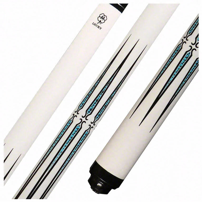 Lucky White 8 Point Graphic No Wrap Pool Cue - L74