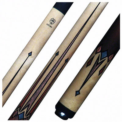 Lucky Hard Rock Maple and 8 Point Graphic No Wrap Pool Cue - L76