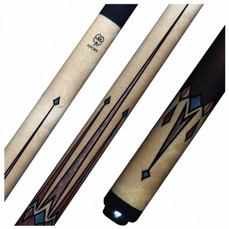 Lucky Hard Rock Maple and 8 Point Graphic No Wrap Pool Cue - L76