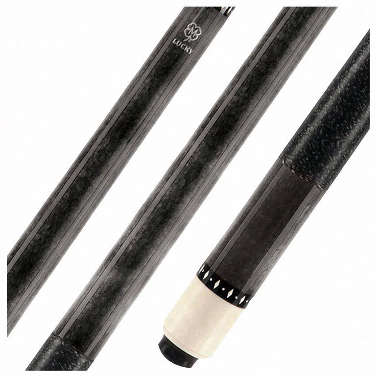 Lucky Gray Stained Maple Pool Cue with Linen Wrap - L08