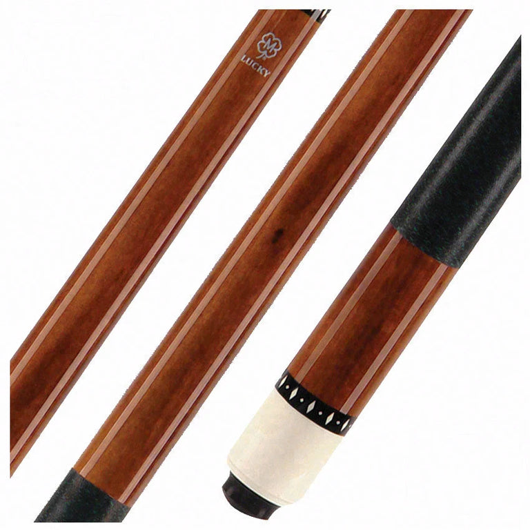 Lucky Cherry Stained Maple Pool Cue with Linen Wrap - L09
