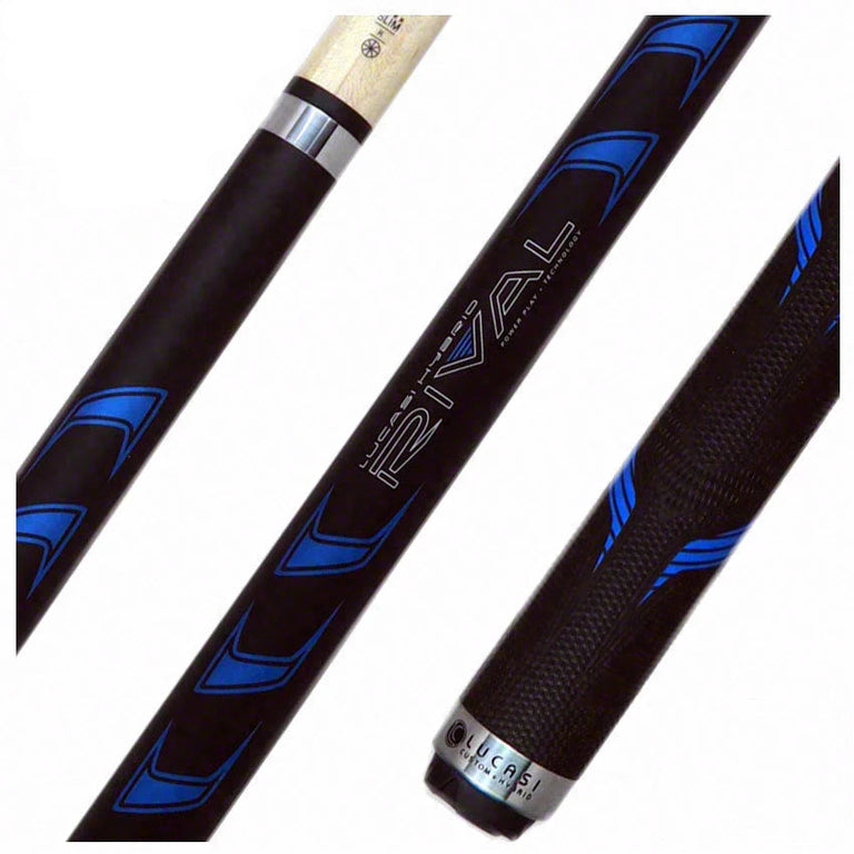 Lucasi Rival Black/Metallic Blue Pool Cue - LHRV21