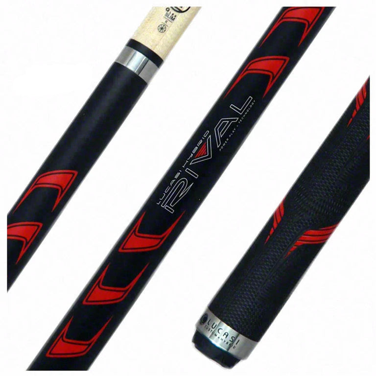 Lucasi Rival Black/Metallic Red Pool Cue - LHRV23