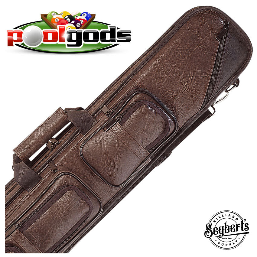 Lucasi Brown 2x4 Soft Pool Cue Case - LC24BR - Seybert's Billiards