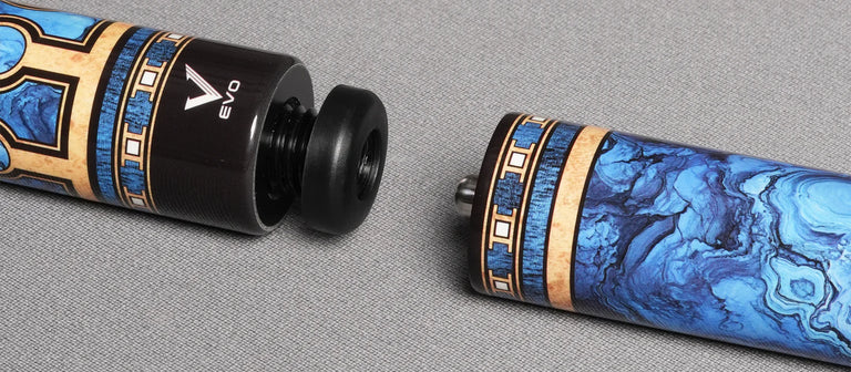 EVO Luna Sapphire Gate Leather Wrap Pool Cue Maxbing Edition