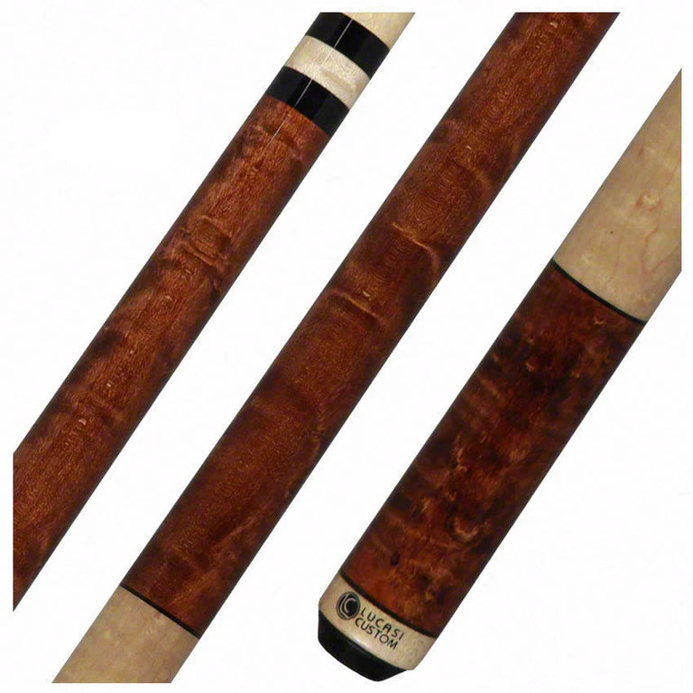 Lucasi Zero Flexpoint Antique Birdseye, Natural Maple Wrapless Pool Cue - LZC2