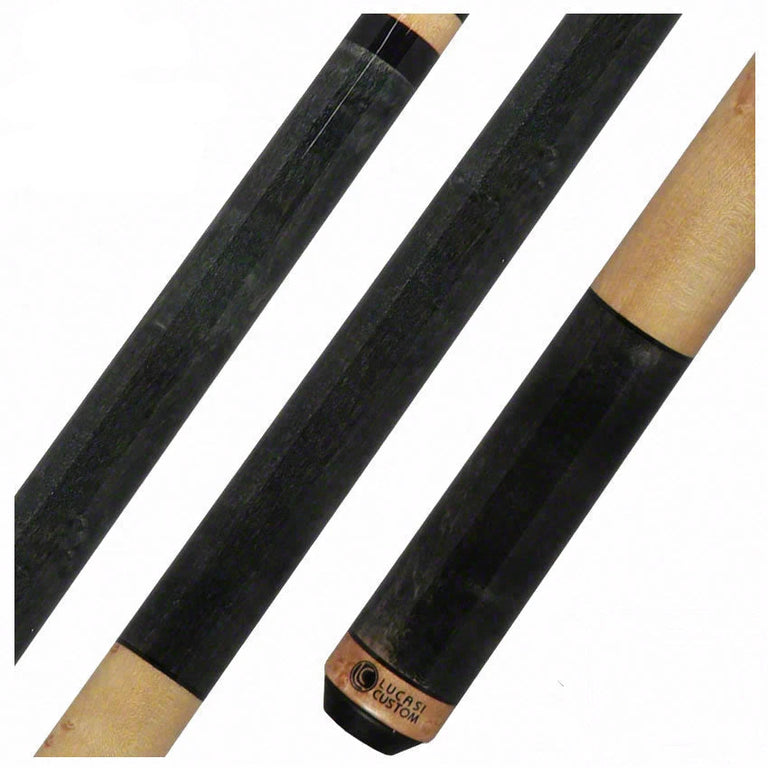 Lucasi Zero Flexpoint Smoke Grey Birdseye with Natural Maple Wrapless Handle Cue - LZC5