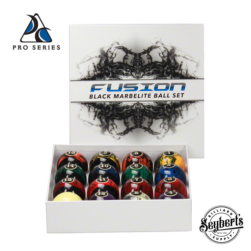 Black Fusion Black Pool Balls - Black Light Pool Balls - Seybert's