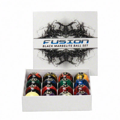 Black Fusion Marble Pool Ball Set
