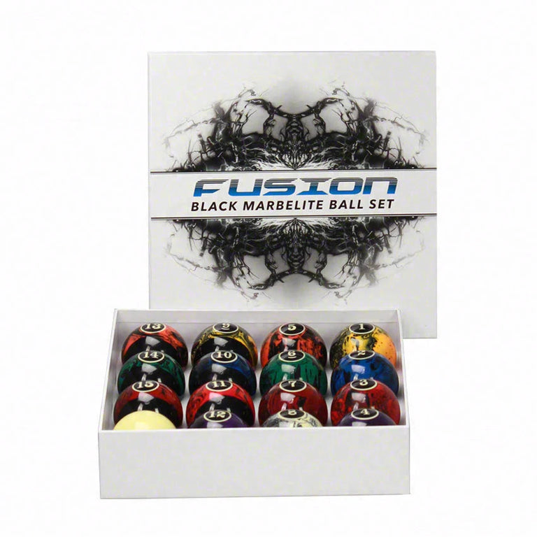 Black Fusion Marble Pool Ball Set