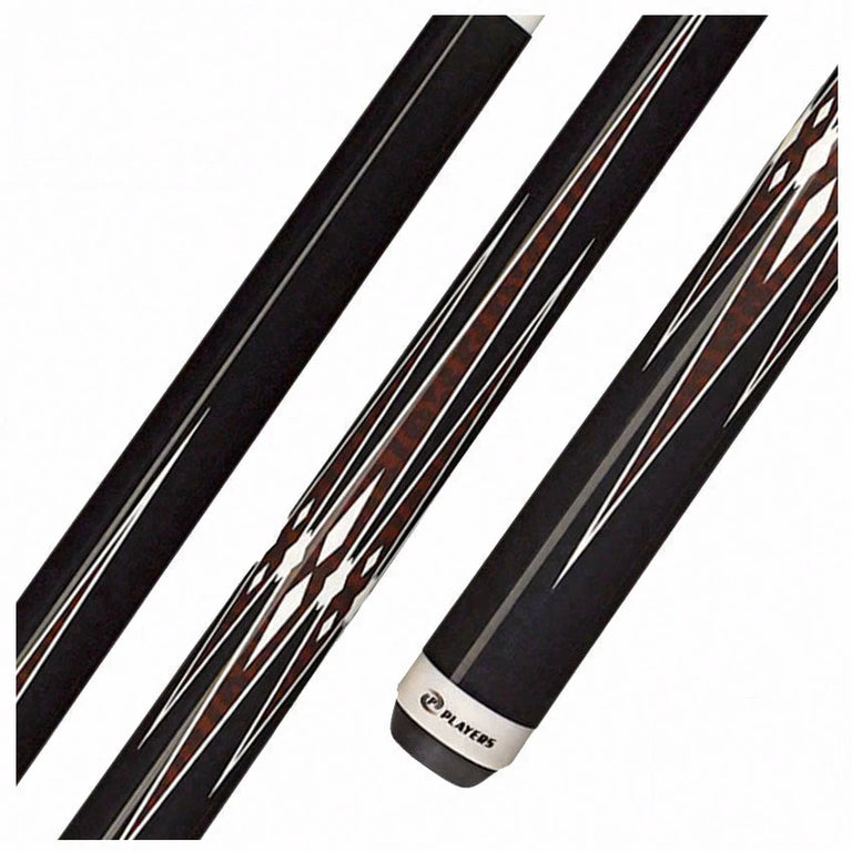 PureX Technology Pool Cue - Midnight Black and Zebrawood Double Star Graphics - HXT4