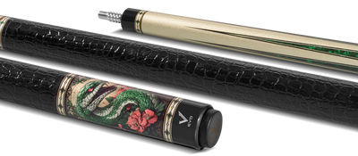 EVO Beast Emerald Cobra Leather Wrap Pool Cue