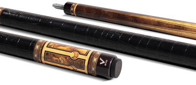 EVO Luna Golden Crest Leather Wrap Pool Cue