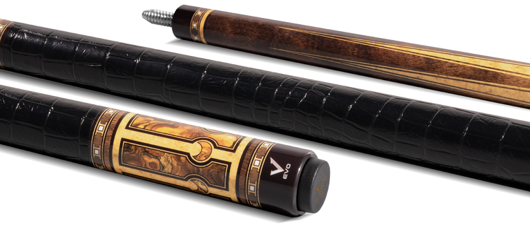 EVO Luna Golden Crest Leather Wrap Pool Cue