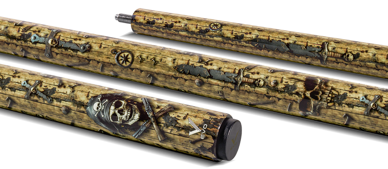 EVO Pirate Golden Plunder No Wrap Pool Cue
