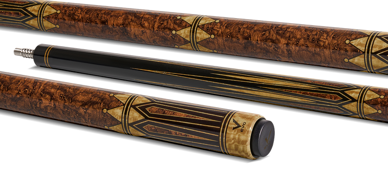 EVO Crystal Umber Crest No Wrap Pool Cue