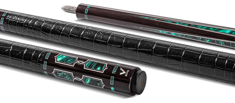 EVO Luna Malachite Eclipse Leather Wrap Pool Cue