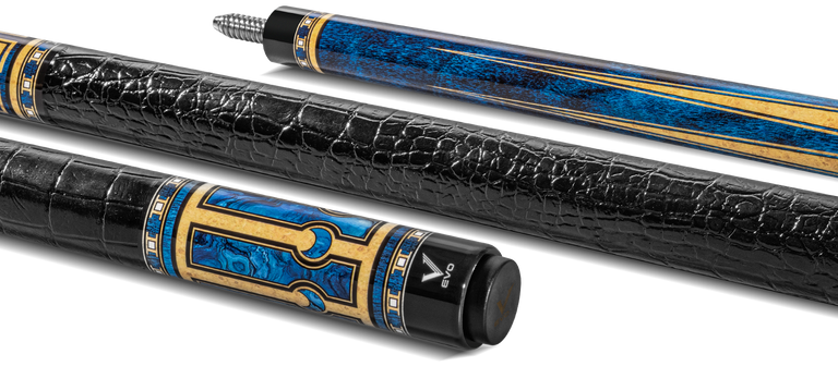 EVO Luna Sapphire Gate Leather Wrap Pool Cue