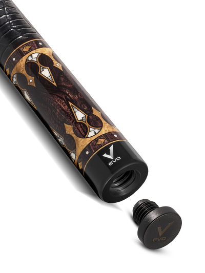 EVO Crown Series Ancient Oak Leather Wrap Pool Cue