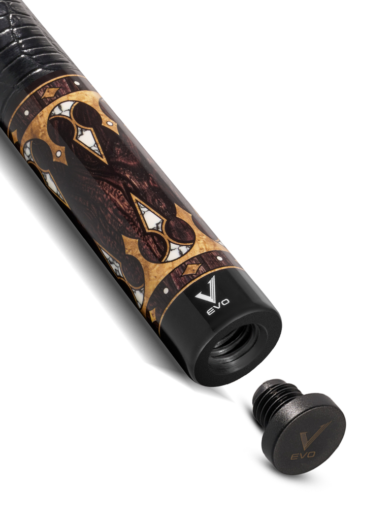 EVO Crown Series Ancient Oak Leather Wrap Pool Cue