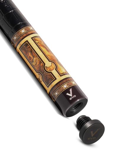 EVO Luna Golden Crest Leather Wrap Pool Cue