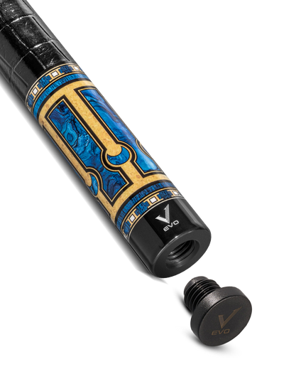 EVO Luna Sapphire Gate Leather Wrap Pool Cue