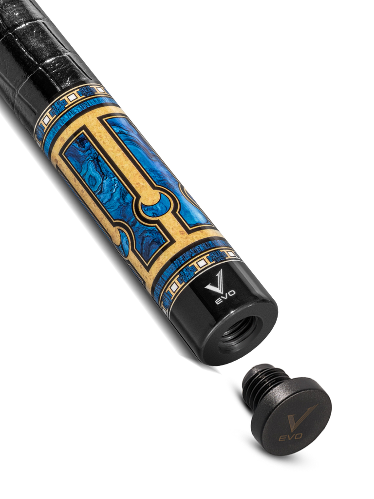 EVO Luna Sapphire Gate Leather Wrap Pool Cue