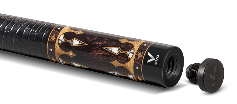 EVO Crown Series Ancient Oak Leather Wrap Pool Cue