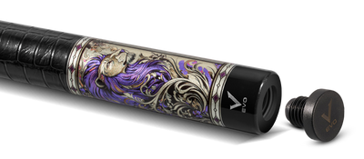 EVO Beast Amethyst Lion Leather Wrap Pool Cue