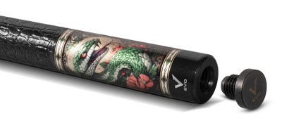 EVO Beast Emerald Cobra Leather Wrap Pool Cue