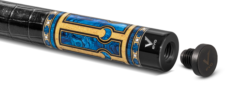 EVO Luna Sapphire Gate Leather Wrap Pool Cue