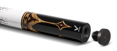 EVO Crown Royal Black Pool Cue with White Lizard Wrap