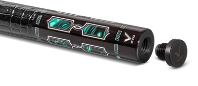 EVO Luna Malachite Eclipse Leather Wrap Pool Cue