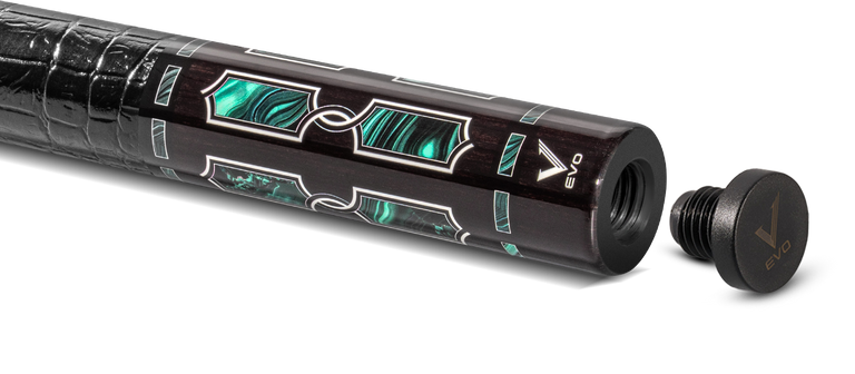 EVO Luna Malachite Eclipse Leather Wrap Pool Cue