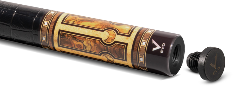 EVO Luna Golden Crest Leather Wrap Pool Cue