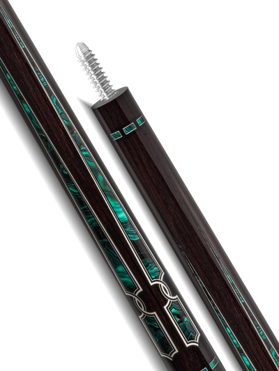 EVO Luna Malachite Eclipse Leather Wrap Pool Cue