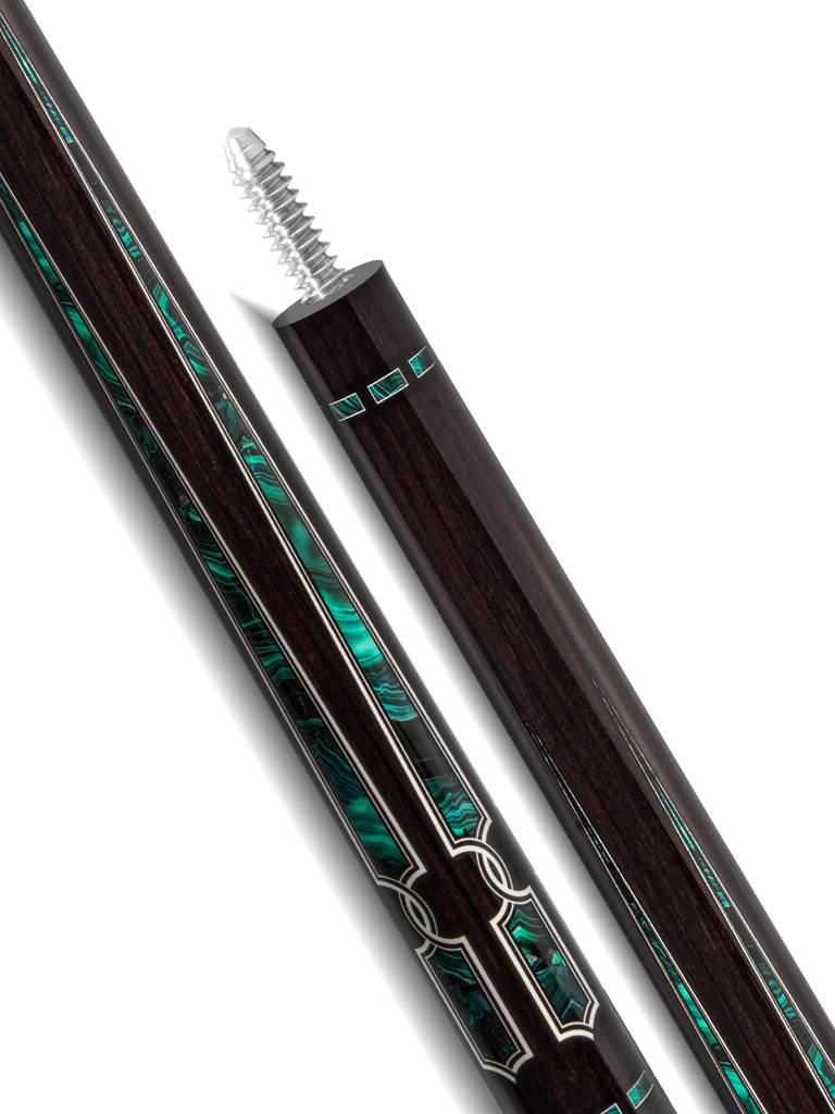 EVO Luna Malachite Eclipse Leather Wrap Pool Cue
