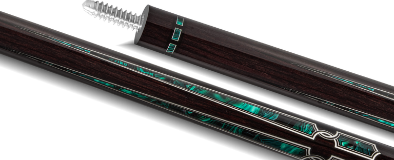 EVO Luna Malachite Eclipse Leather Wrap Pool Cue