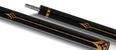 EVO Crown Royal Black Pool Cue with White Lizard Wrap