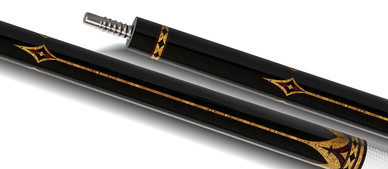 EVO Crown Royal Black Pool Cue with White Lizard Wrap