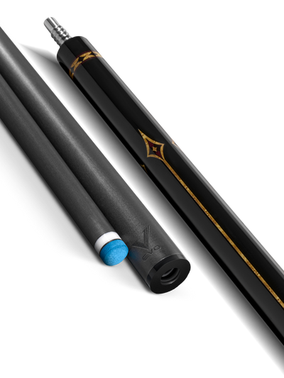 EVO Crown Royal Black Pool Cue with White Lizard Wrap