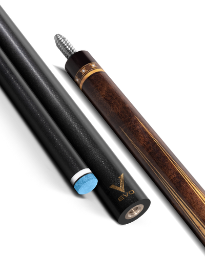 EVO Luna Golden Crest Leather Wrap Pool Cue