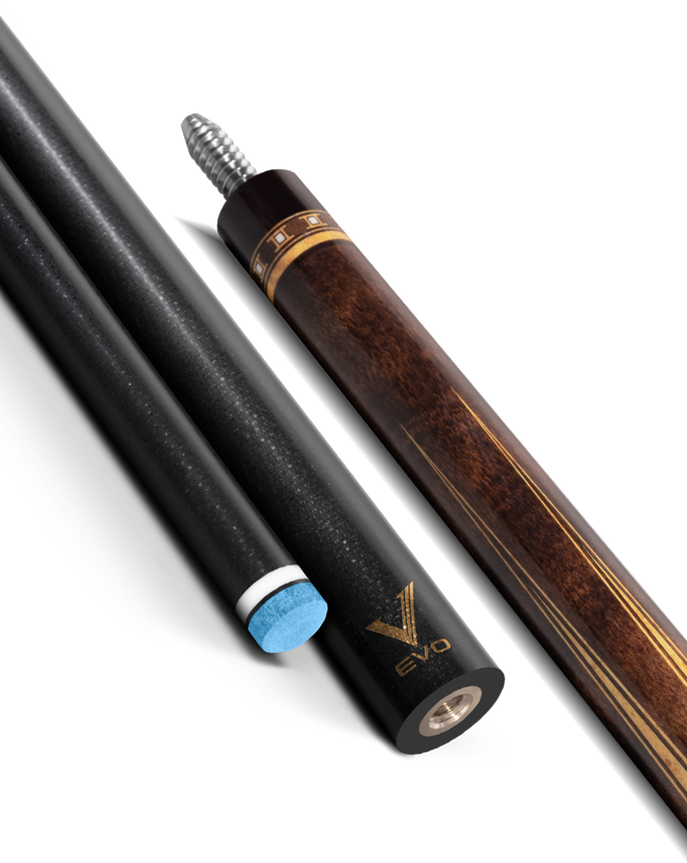 EVO Luna Golden Crest Leather Wrap Pool Cue