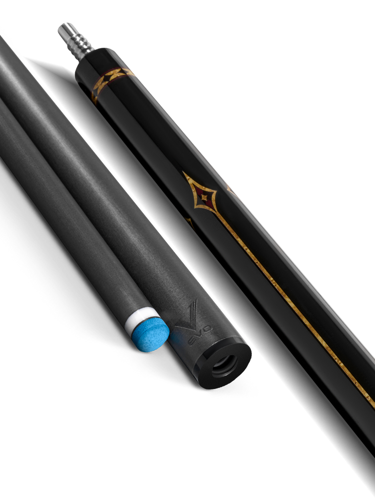 EVO Crown Royal Black Pool Cue with Black Crocodile Wrap